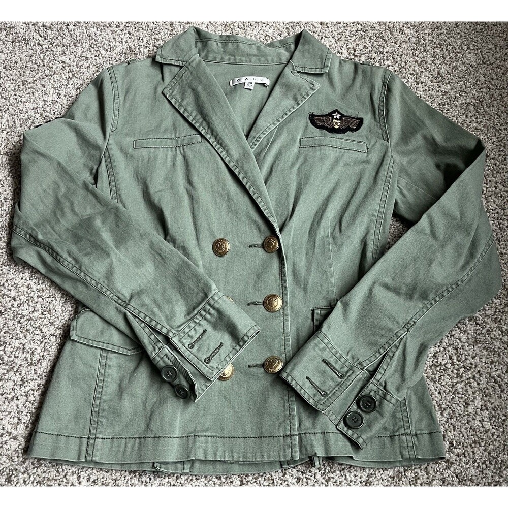 Women's Sergeant CAbi Green Army/Military Utility Blazer, Size XS